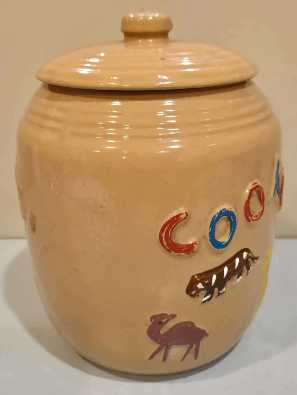 McCoy Hand-Painted Animal Cookie Jar in Tan